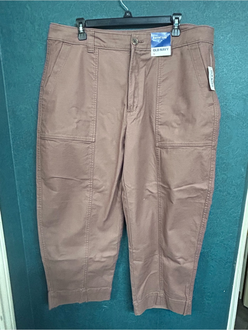 NWT Old Navy 16 Rust Brown Barrel Leg Chinos